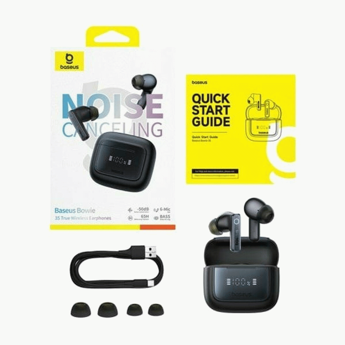 Bluetooth sluchátka Baseus Bowie 35, černá