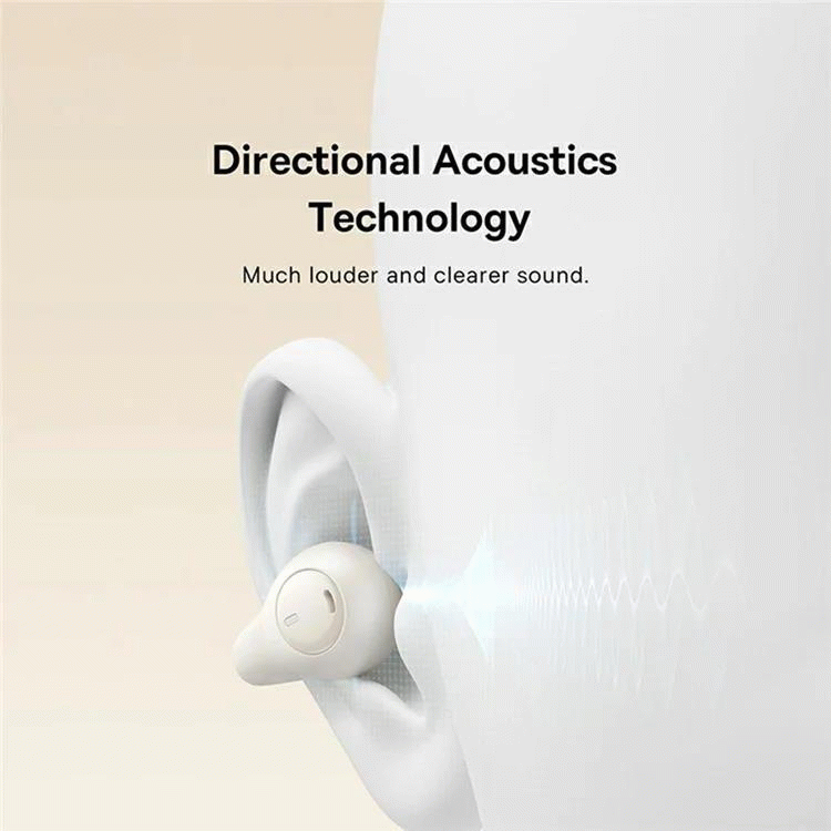 Bluetooth sluchátka Baseus Bass 15 Clip Open Ear, bílá
