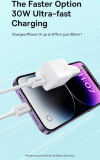 Nabíječka do sítě Baseus GaN5 30W s USB-C/USB-C kabelem 100W 1m, 1xUSB-C, černá