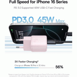 Nabíječka do sítě Baseus PicoGo 45W, 1xUSB-C, růžová