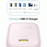 Nabíječka do sítě Baseus PicoGo 45W, 1xUSB-C, růžová