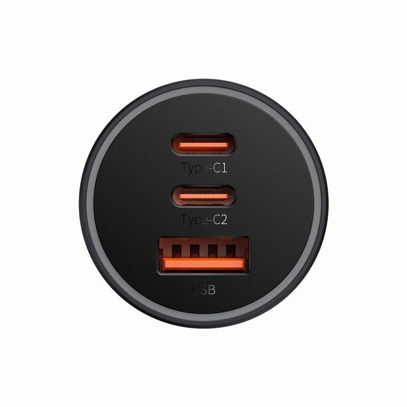 Nabíječka do auta Baseus Magic 65W 1x USB, 2x USB-C, černá
