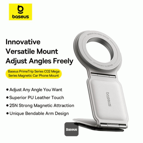 Držák do auta s magnetem Baseus C02 Prime Trip na palubní desku, bílá