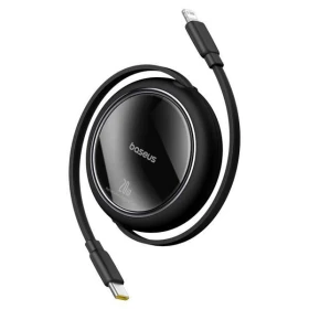 Navíjecí kabel Baseus Free2Pull USB-C/Lightning s nastavitelnou délkou až 1m 20W, černá