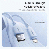 Kabel Baseus Silky USB/Lightning 1m 2.4A, bílá