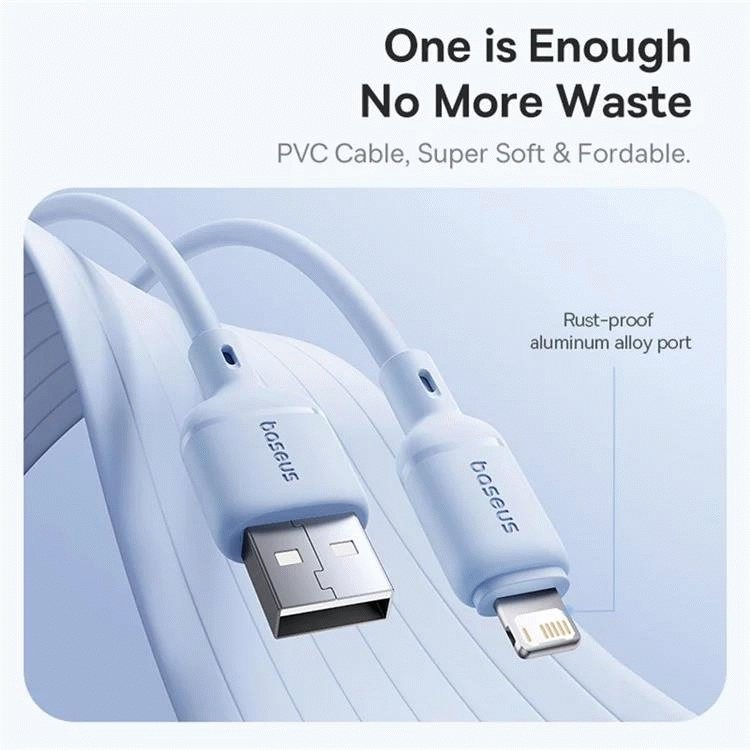 Kabel Baseus Silky USB/Lightning 1m 2.4A, bílá