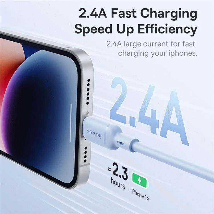 Kabel Baseus Silky USB/Lightning 1m 2.4A, bílá