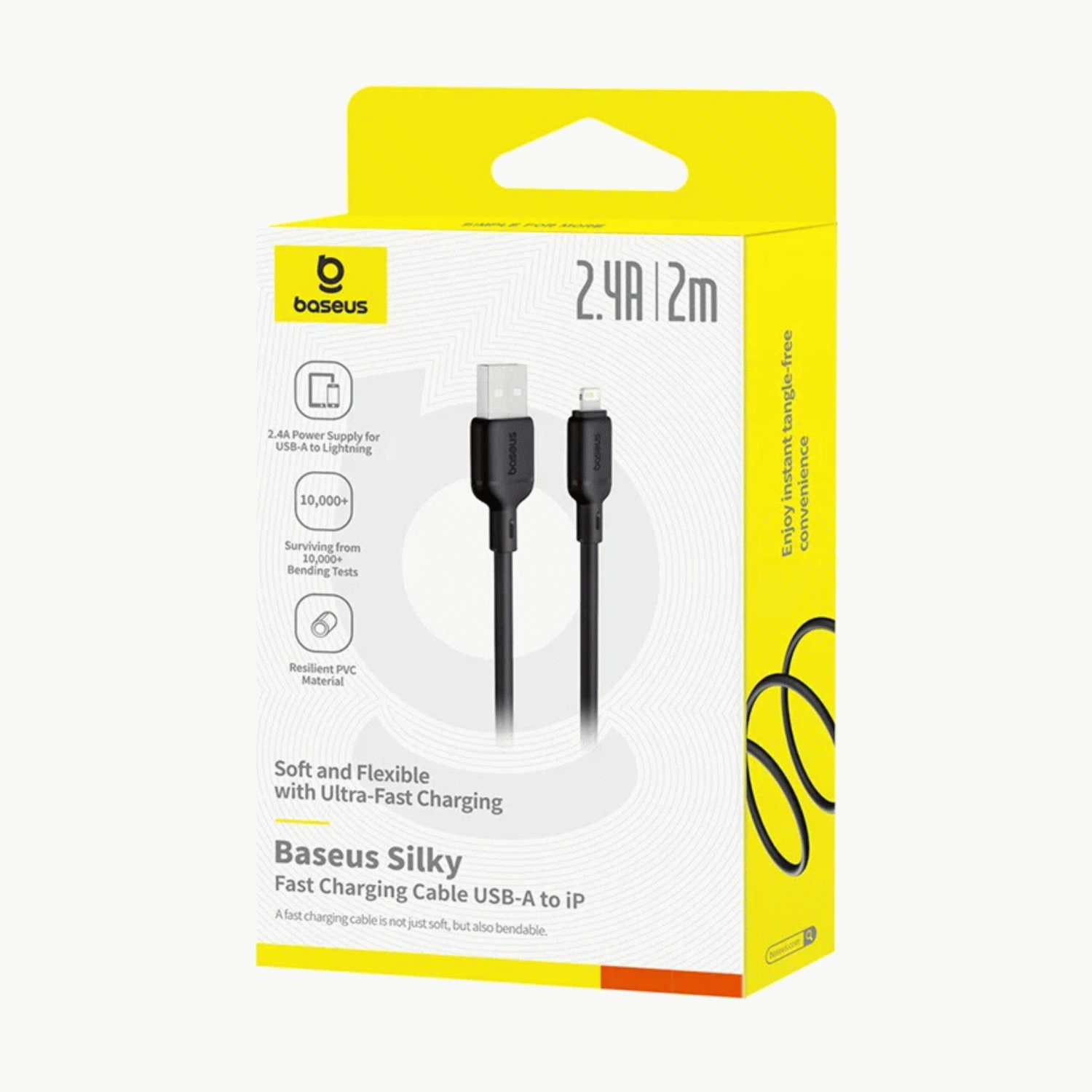 Kabel Baseus Silky USB/Lightning 1m 2.4A, černá