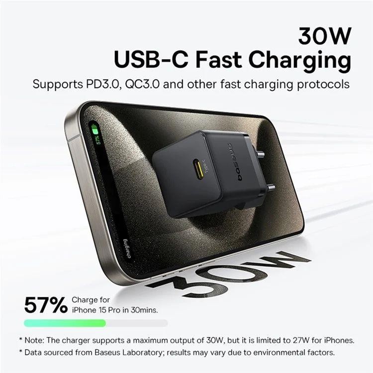 Nabíječka do sítě Baseus Palm 30W, 1xUSB-C, černá
