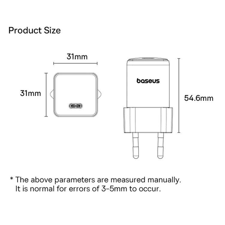 Nabíječka do sítě Baseus Palm 30W, 1xUSB-C, černá