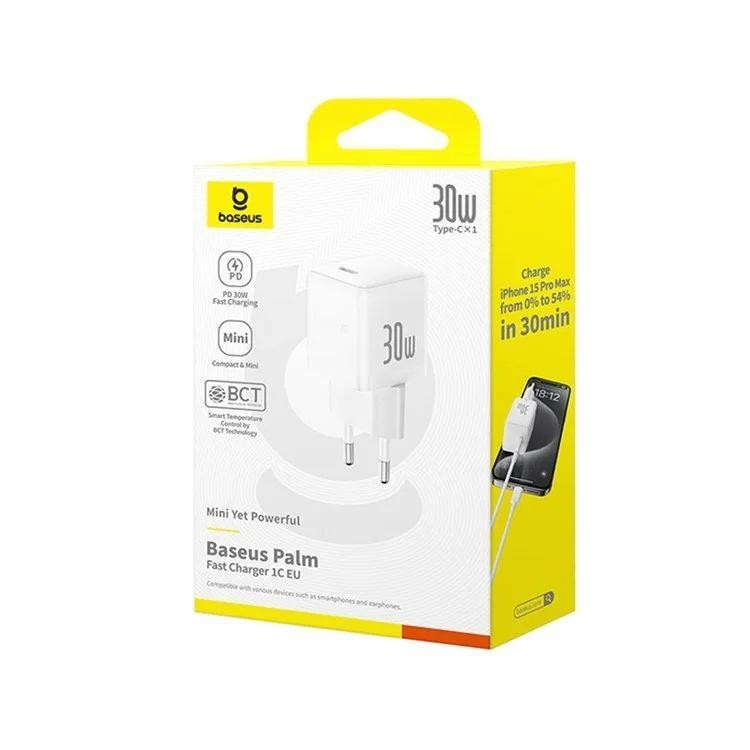 Nabíječka do sítě Baseus Palm 30W, 1xUSB-C, bílá
