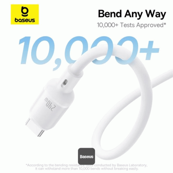 Magnetický kabel Baseus PicoGo USB-C/USB-C 1m 240W, bílá