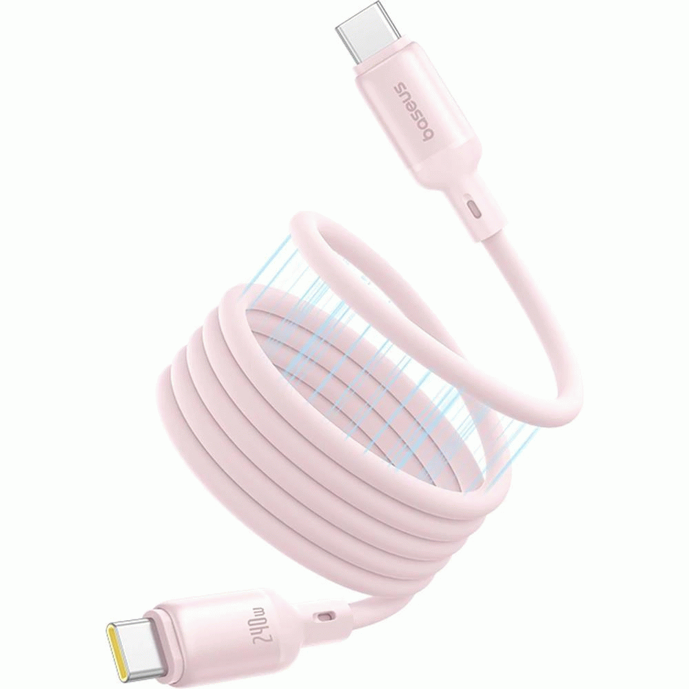 Magnetický kabel Baseus PicoGo USB-C/USB-C 1m 240W, růžová