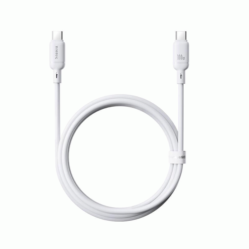 Kabel Baseus Silky USB-C/USB-C 1m 100W, bílá