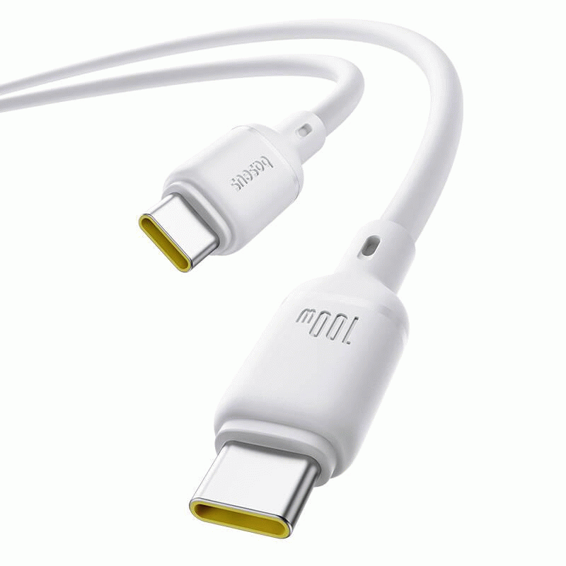 Kabel Baseus Silky USB-C/USB-C 1m 100W, bílá