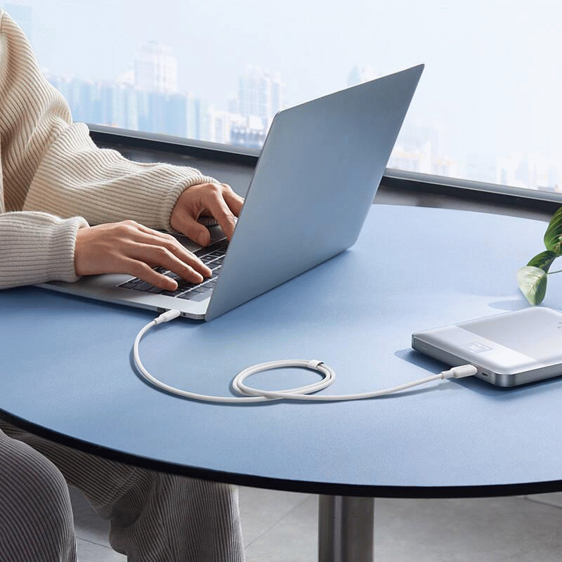 Kabel Baseus Silky USB-C/USB-C 1m 100W, bílá