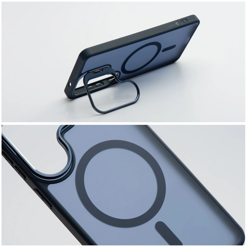 Case for Samsung A57 Forcell F-Protect Shadow Stand Premium compatible with MagSafe navy blue