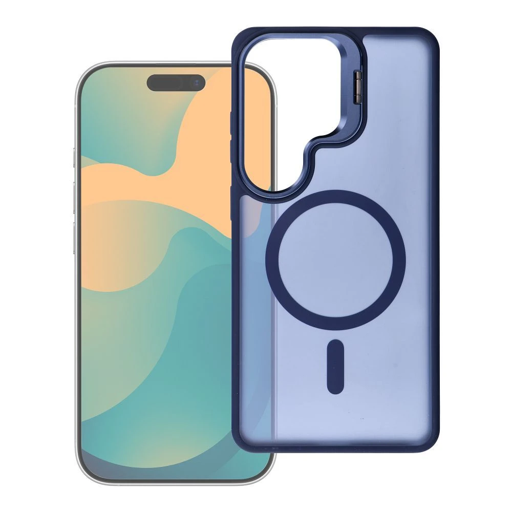 Case for Samsung S26 Forcell F-Protect Shadow Stand Premium compatible with MagSafe navy blue