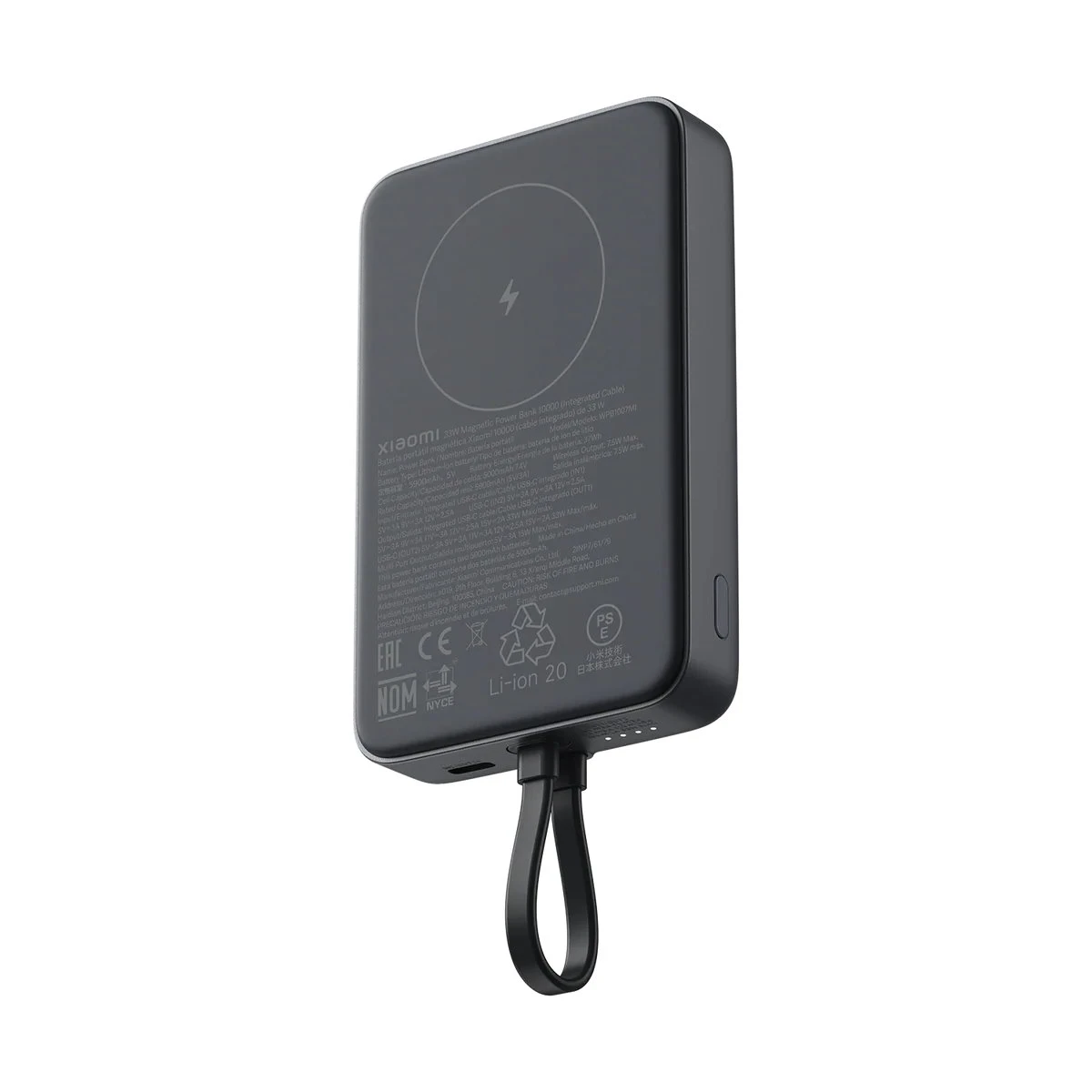 Xiaomi Magnetická Powerbanka 33W 10000mAh s Integrovaným USB-C Kabelem šedá
