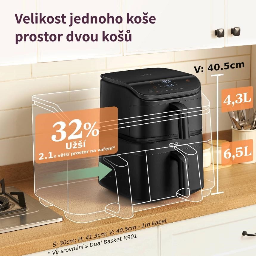 Cosori Turbo Tower 10,8 L, keramika, černá