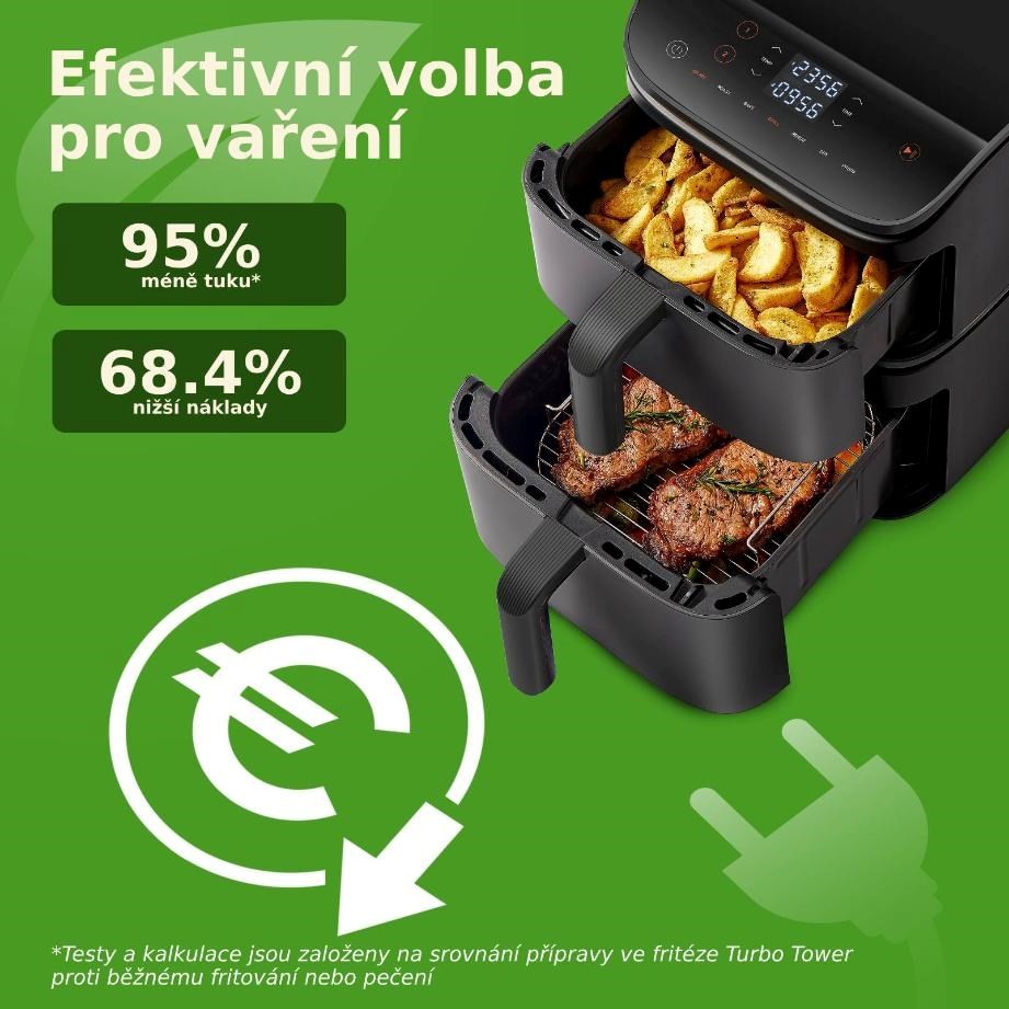 Cosori Turbo Tower 10,8 L, keramika, černá