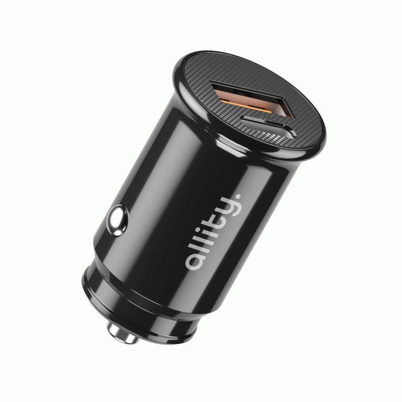 Nabíječka do auta Allity ACC-100-30WAC 30W 1xUSB, 1xUSB-C, černá
