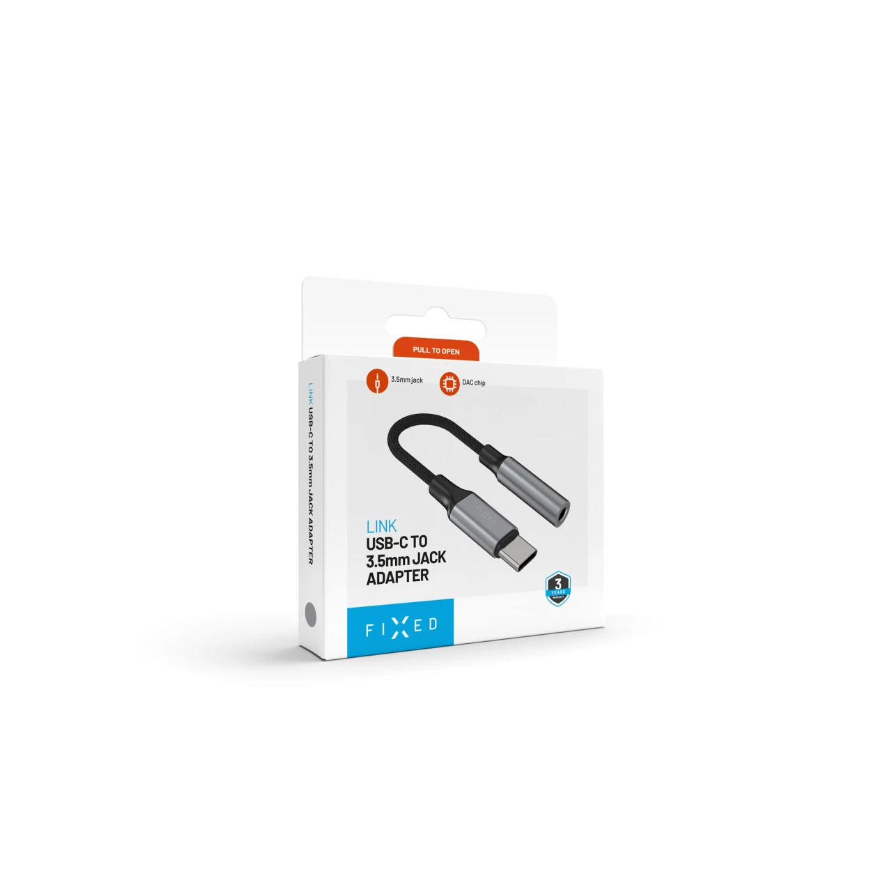Redukce z hliníku FIXED Link USB-C na 3,5mm jack, space gray
