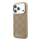 Karl Lagerfeld PU Perforated Monogram MagSafe Zadní Kryt pro iPhone 17 Pro Max Beige