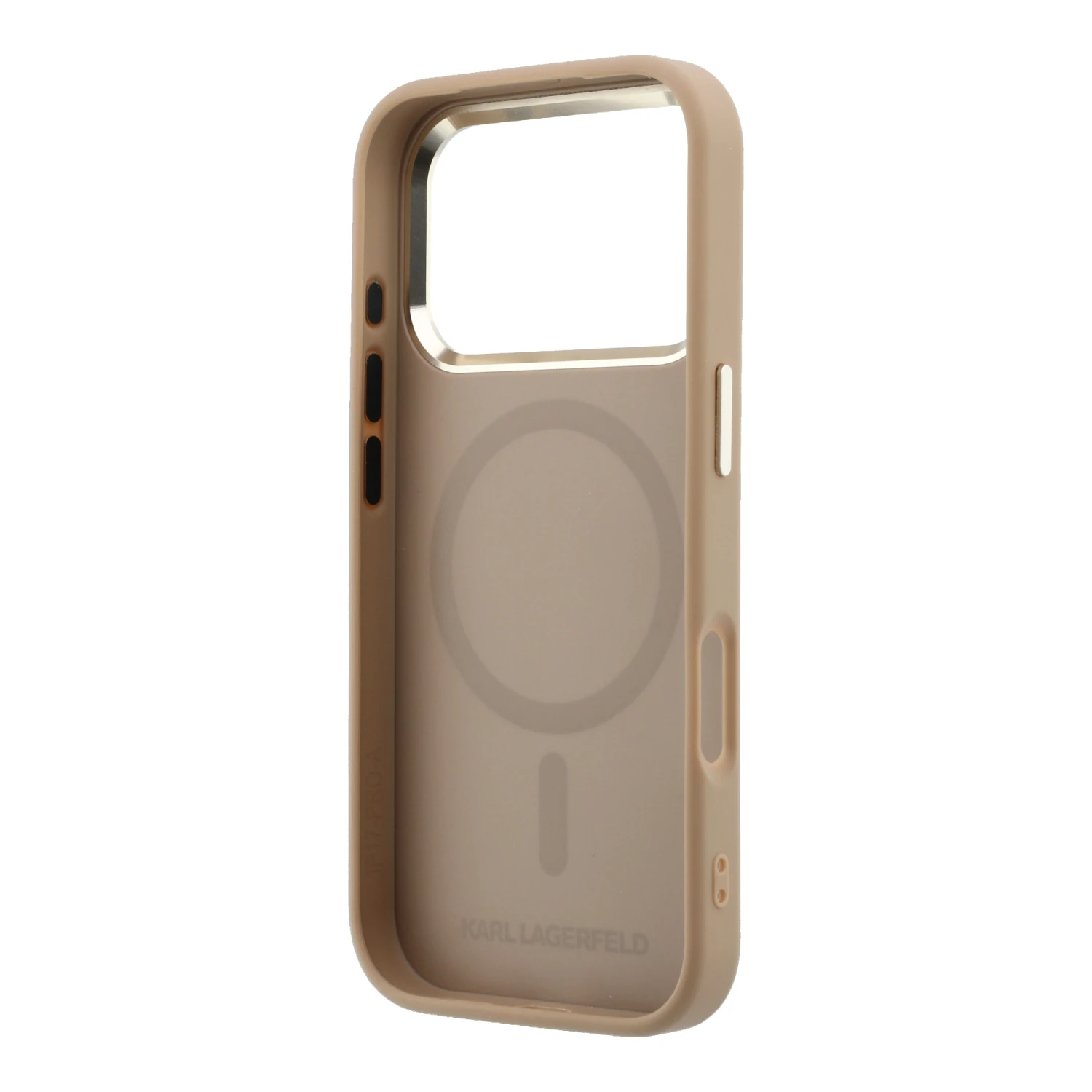 Karl Lagerfeld PU Perforated Monogram MagSafe Zadní Kryt pro iPhone 17 Pro Max Beige