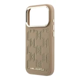 Karl Lagerfeld PU Perforated Monogram MagSafe Zadní Kryt pro iPhone 17 Pro Beige