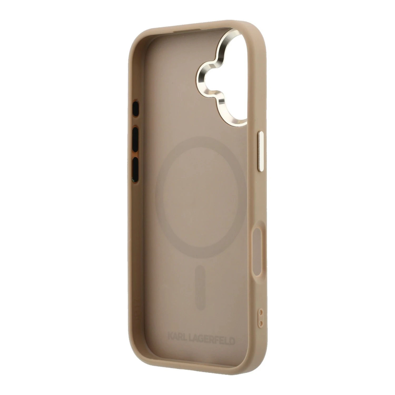 Karl Lagerfeld PU Perforated Monogram MagSafe Zadní Kryt pro iPhone 17 Beige