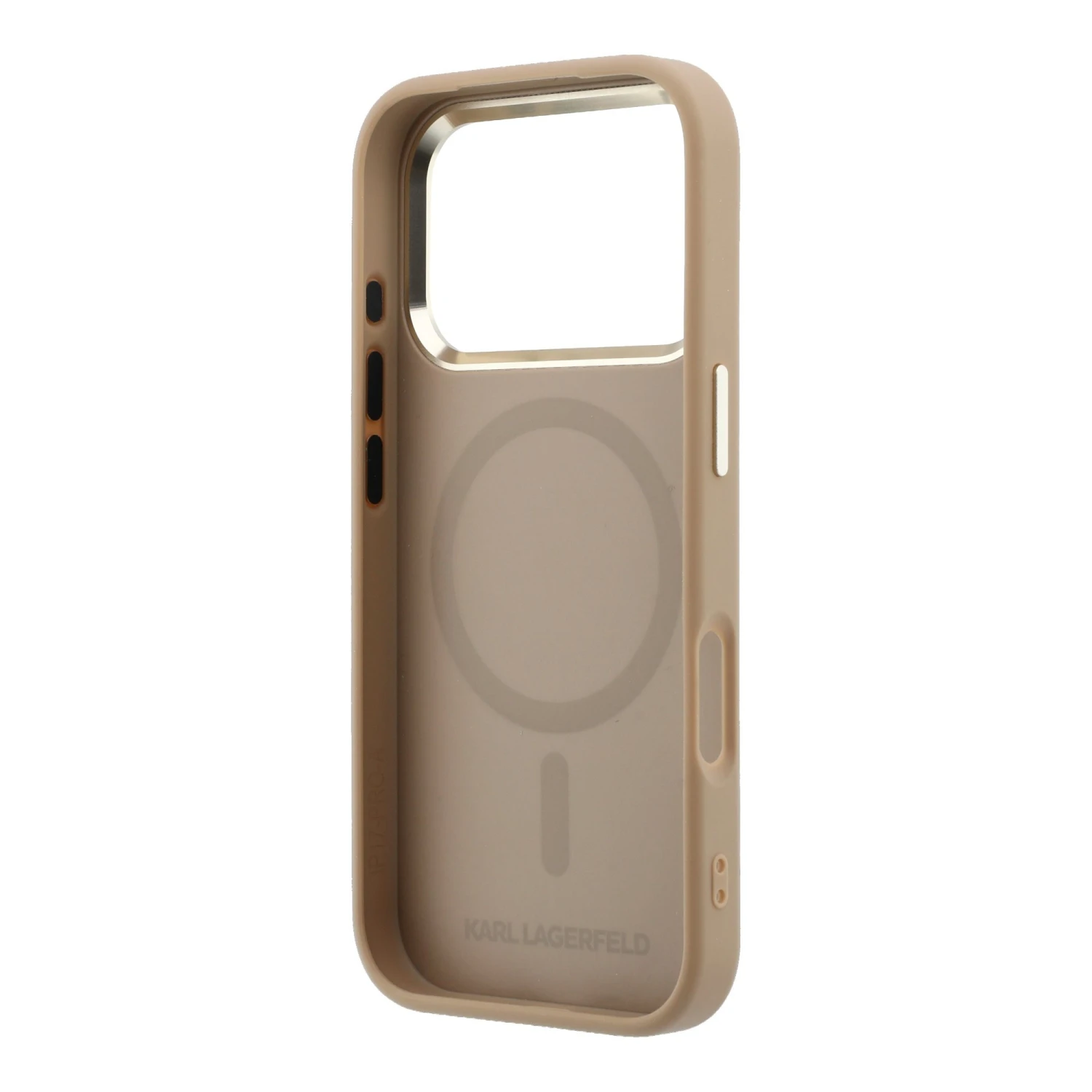 Karl Lagerfeld PU Perforated Gold Dots MagSafe Zadní Kryt pro iPhone 17 Pro Beige
