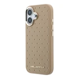 Karl Lagerfeld PU Perforated Gold Dots MagSafe Zadní Kryt pro iPhone 17 Beige