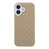 Karl Lagerfeld PU Perforated Gold Dots MagSafe Zadní Kryt pro iPhone 17 Beige