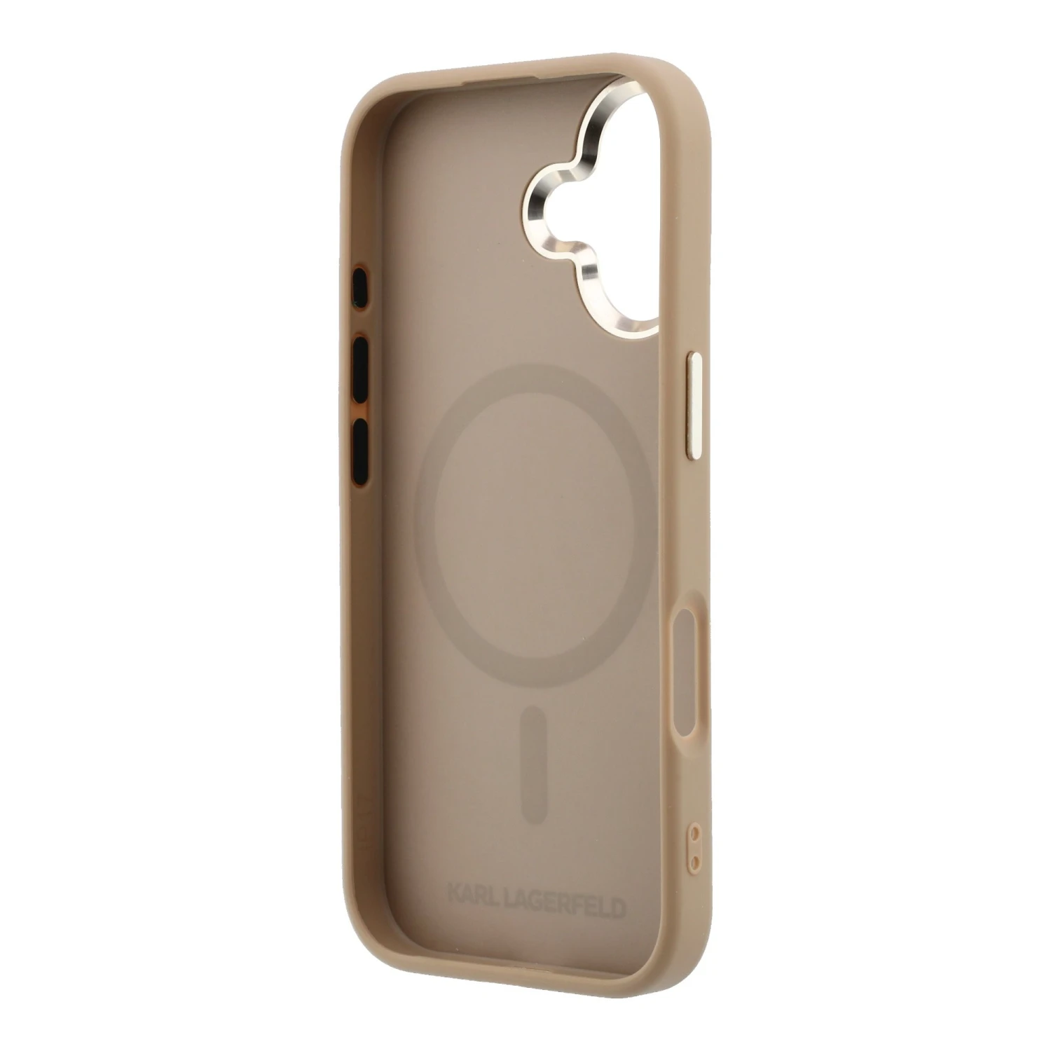 Karl Lagerfeld PU Perforated Gold Dots MagSafe Zadní Kryt pro iPhone 17 Beige