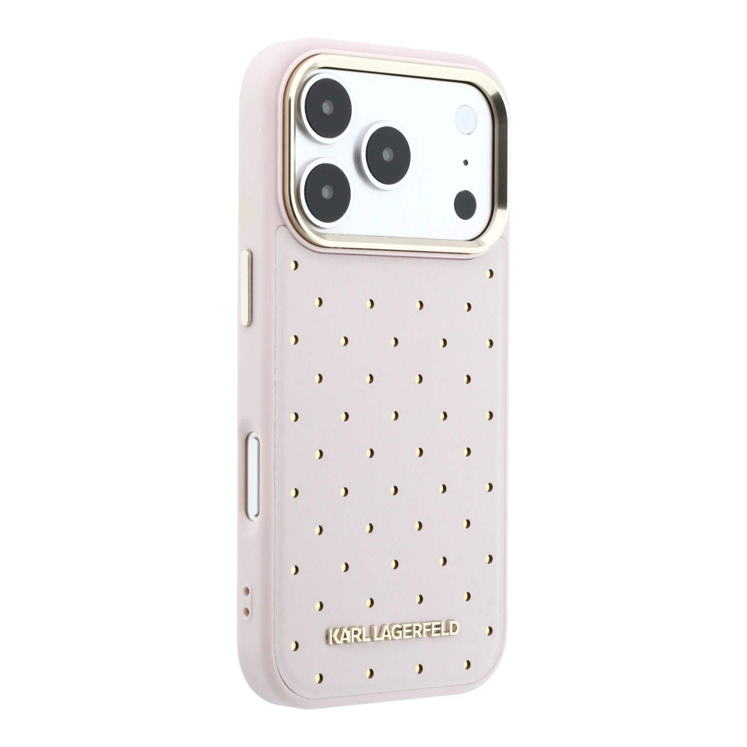 Karl Lagerfeld PU Perforated Gold Dots MagSafe Zadní Kryt pro iPhone 17 Pro Max Pink