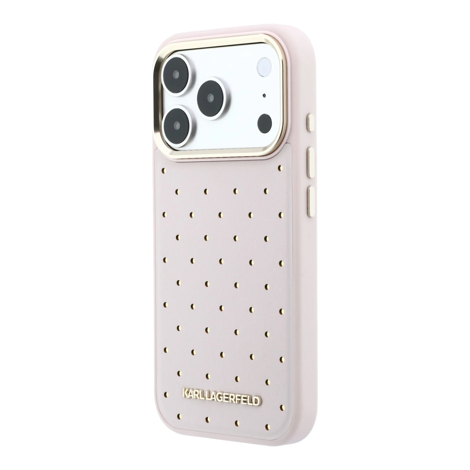 Karl Lagerfeld PU Perforated Gold Dots MagSafe Zadní Kryt pro iPhone 17 Pro Pink