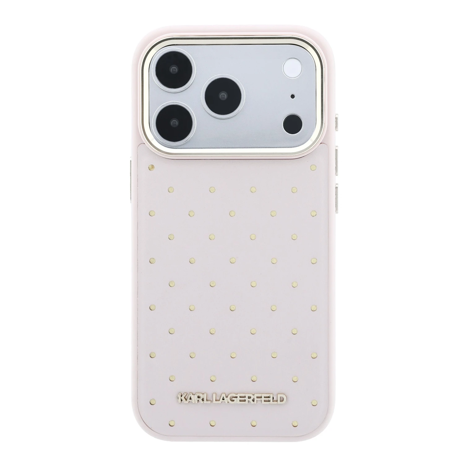 Karl Lagerfeld PU Perforated Gold Dots MagSafe Zadní Kryt pro iPhone 17 Pro Pink