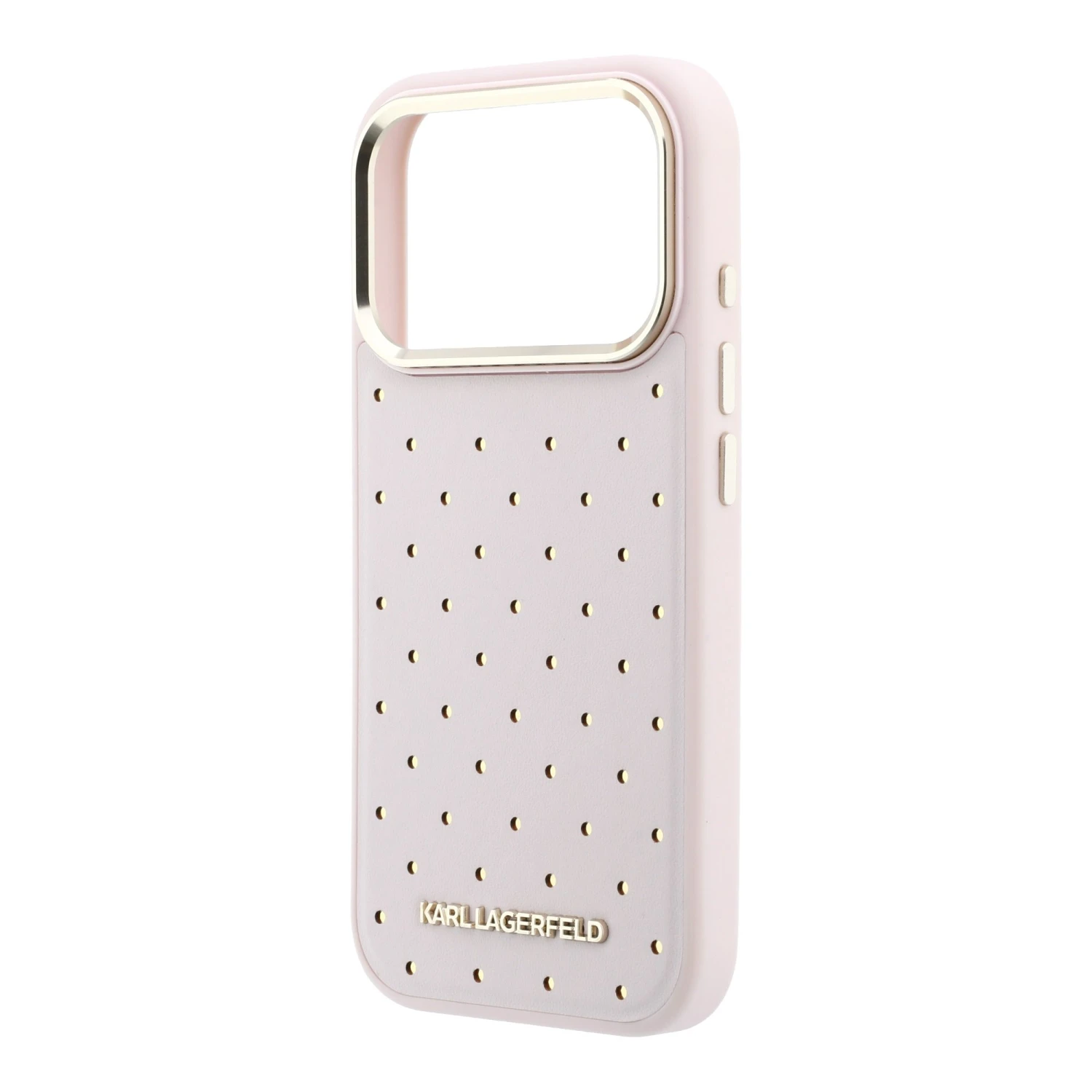Karl Lagerfeld PU Perforated Gold Dots MagSafe Zadní Kryt pro iPhone 17 Pro Pink