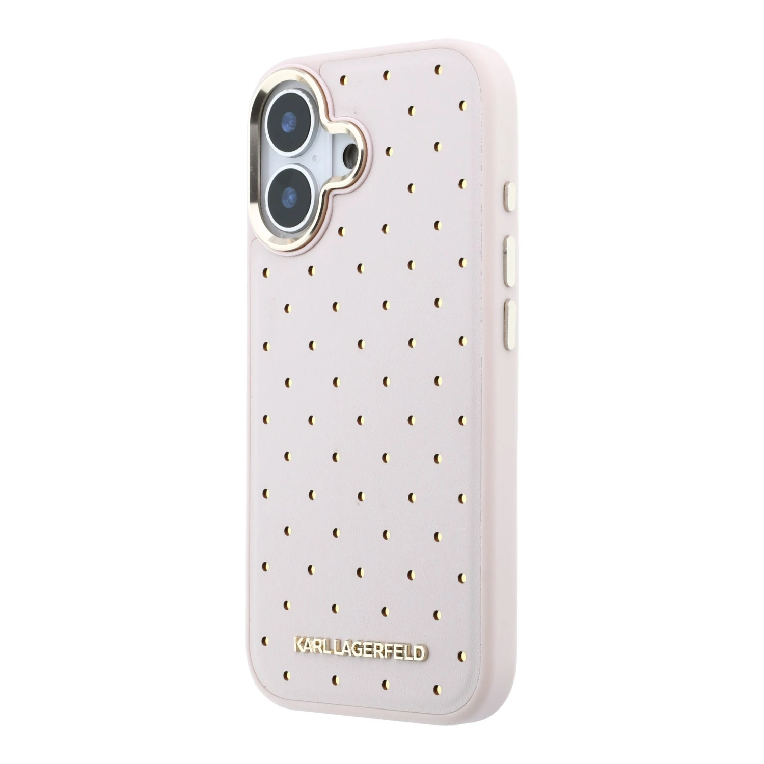 Karl Lagerfeld PU Perforated Gold Dots MagSafe Zadní Kryt pro iPhone 17 Pink