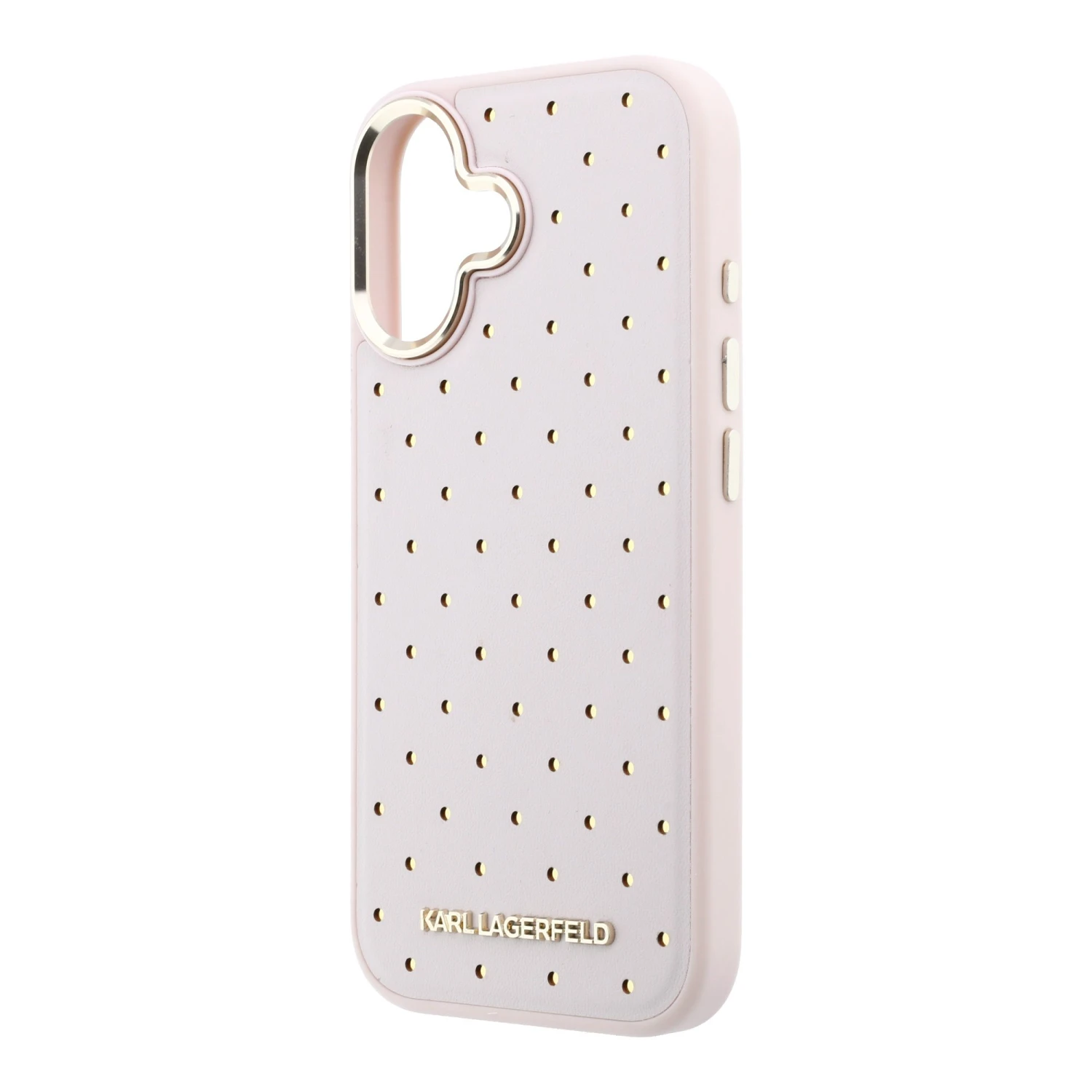 Karl Lagerfeld PU Perforated Gold Dots MagSafe Zadní Kryt pro iPhone 17 Pink