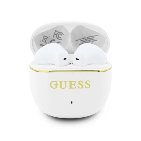 Guess Gold Line Glossy Classic Logo TWS bílá