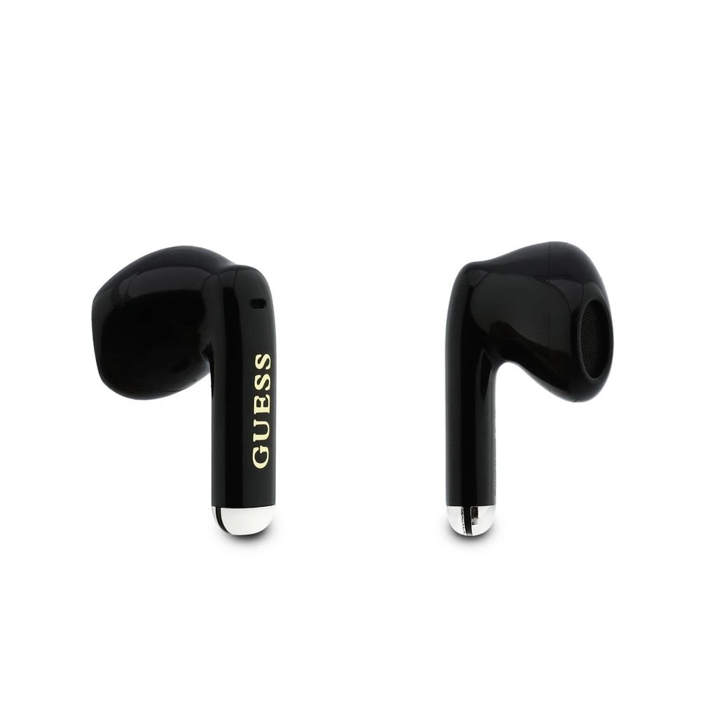 Guess Gold Line Glossy Classic Logo TWS Bezdrátová Sluchátka Black