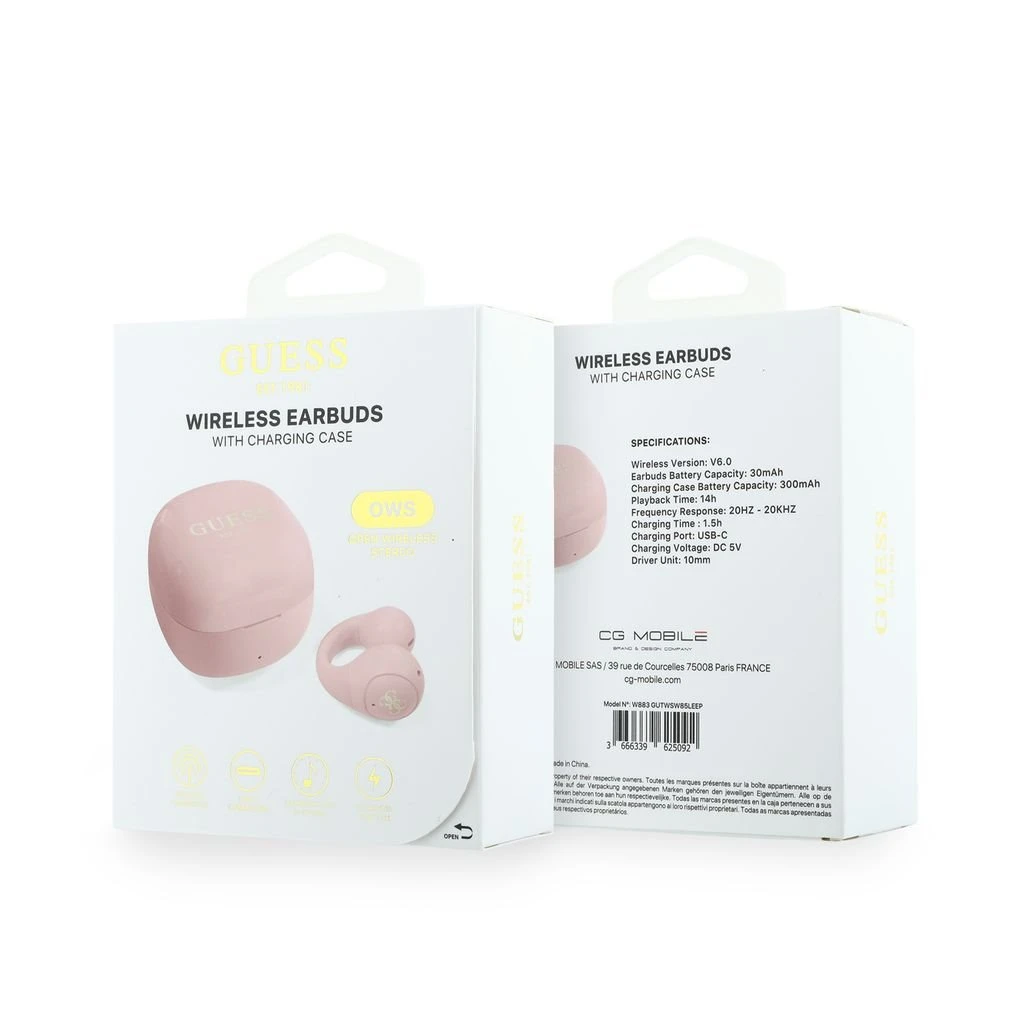 Guess Mini Classic Logo OWS Bezdrátová Sluchátka Pink