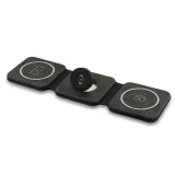 Guess PU 4G MagSafe Bezdrátová Nabíječka 3v1 Black