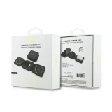 Guess PU 4G MagSafe Bezdrátová Nabíječka 3v1 Black