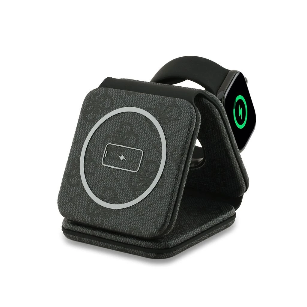 Guess PU 4G MagSafe Bezdrátová Nabíječka 3v1 Black