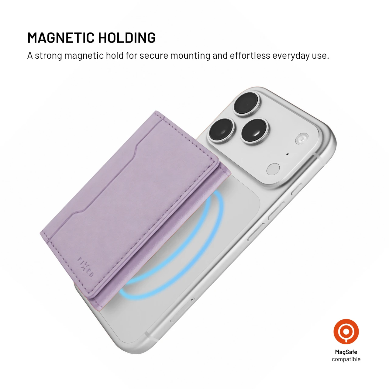 MagSafe Peněženka FIXED MagWallet Trifold, světle fialová