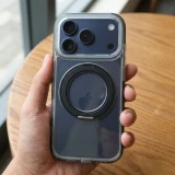 Case for iPhone 16 Frame Circle Stand compatible with MagSafe black