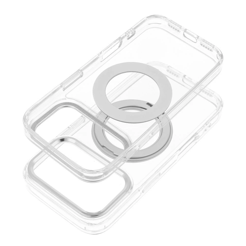 Case for iPhone 13 Frame Circle Stand compatible with MagSafe transparent